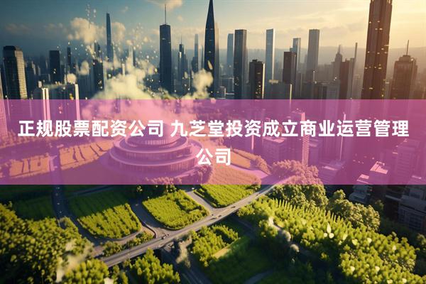 正规股票配资公司 九芝堂投资成立商业运营管理公司