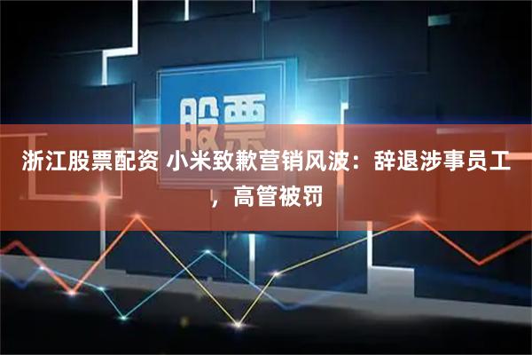 浙江股票配资 小米致歉营销风波：辞退涉事员工，高管被罚